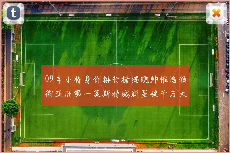09年小将身价排行榜揭晓帅惟浩领衔亚洲第一莱斯特城新星破千万大关